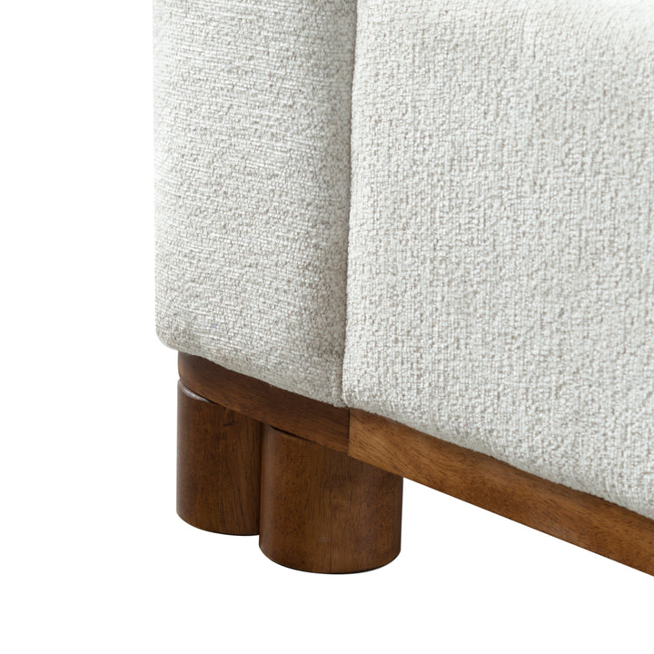 95"W x 81.8"D x 45"H / Beige/Walnut