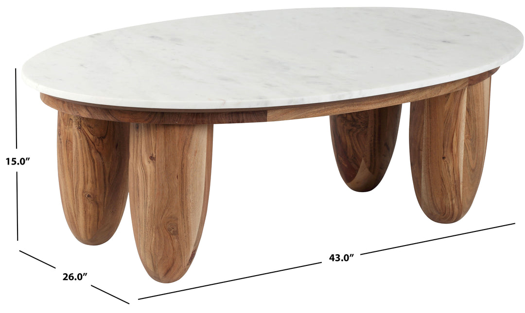 American Home Furniture | Safavieh Couture - Hobbes Marble Top Coffee Table