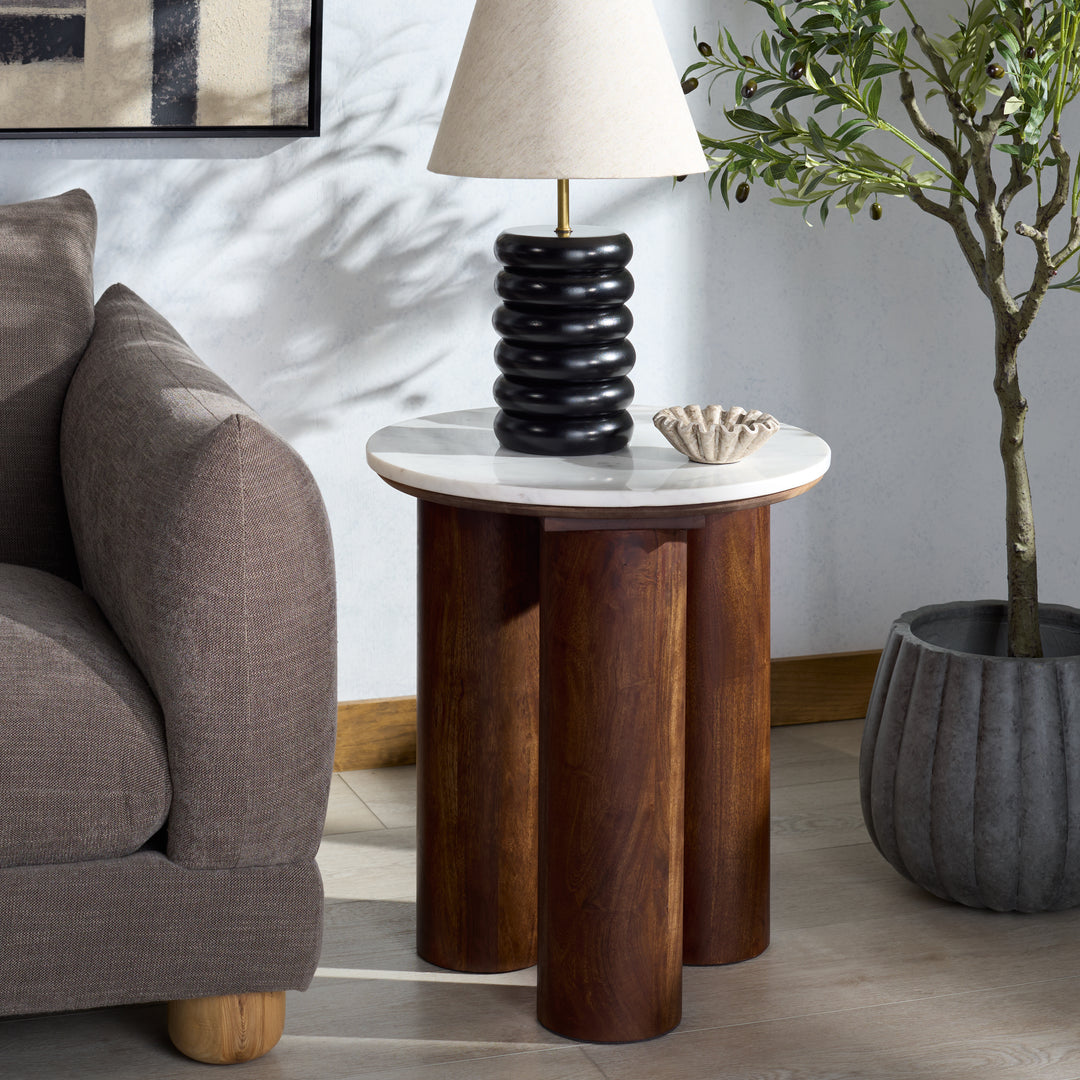 American Home Furniture Safavieh Couture Soniaclara Marble Top Round Accent Table