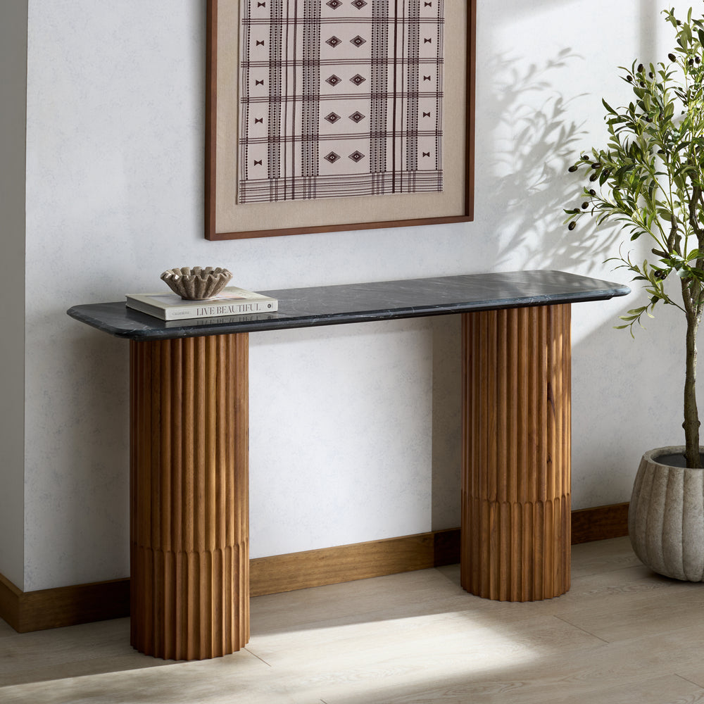 American Home Furniture Safavieh Couture Treyshawn Marble Top Console Table