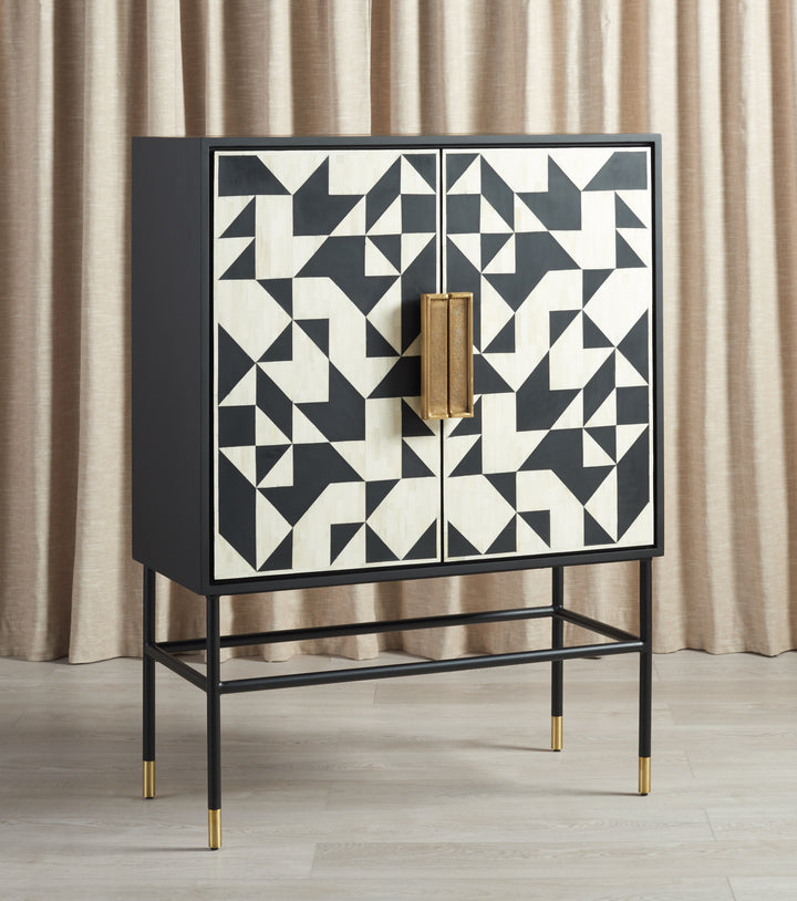 American Home Furniture Safavieh Couture Kimori 3 Shelf Bar Cabinet