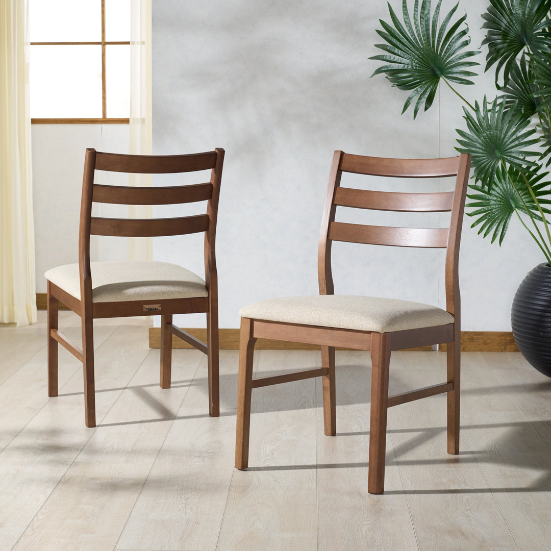 Leroux Wood Ladder Back Dining Chair - Set of 2 - AmericanHomeFurniture