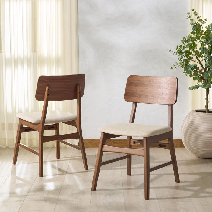 18.5"W x 22.6"D x 32.7"H / Walnut/Beige