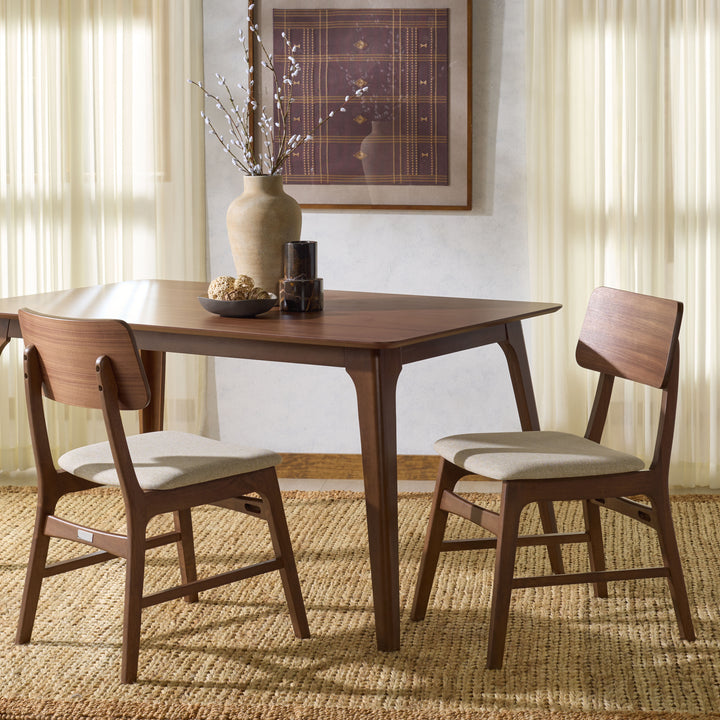 18.5"W x 22.6"D x 32.7"H / Walnut/Beige