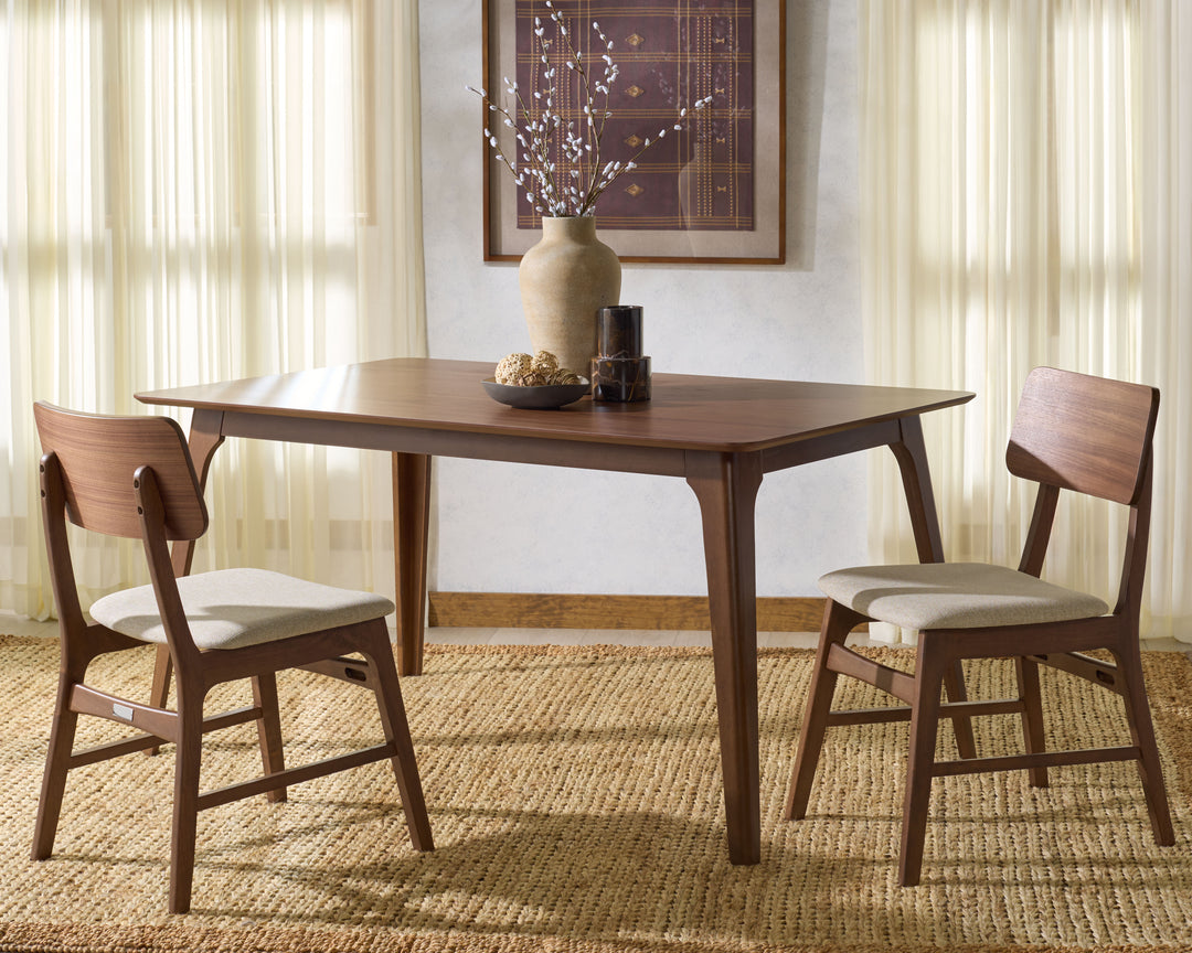 18.5"W x 22.6"D x 32.7"H / Walnut/Beige