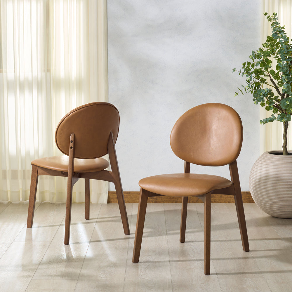 American Home Furniture Safavieh Couture Kayleen Wood And Vegan Leather Dining Chair