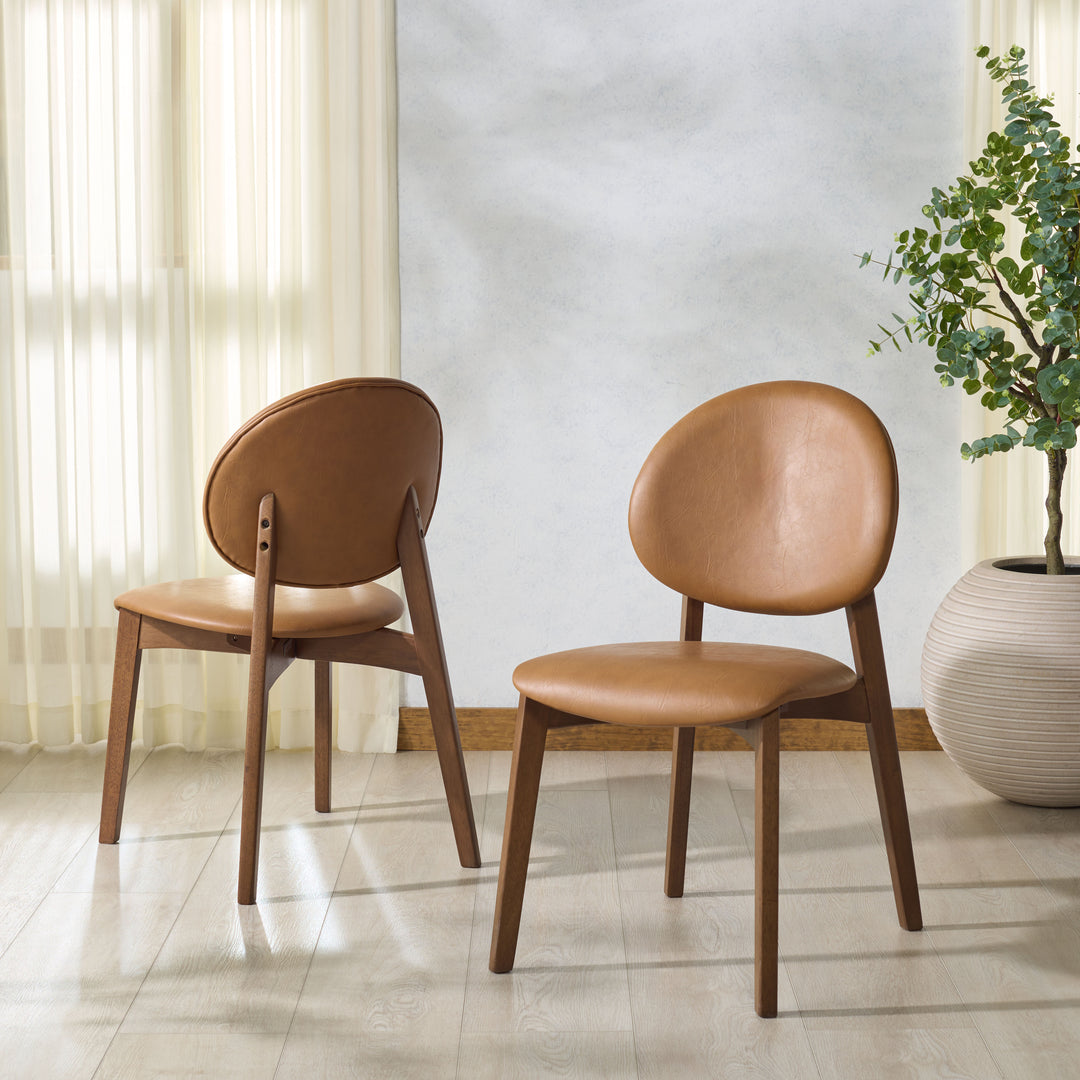 American Home Furniture Safavieh Couture Kayleen Wood And Vegan Leather Dining Chair