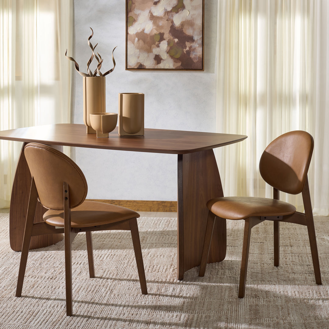 American Home Furniture Safavieh Couture Kayleen Wood And Vegan Leather Dining Chair