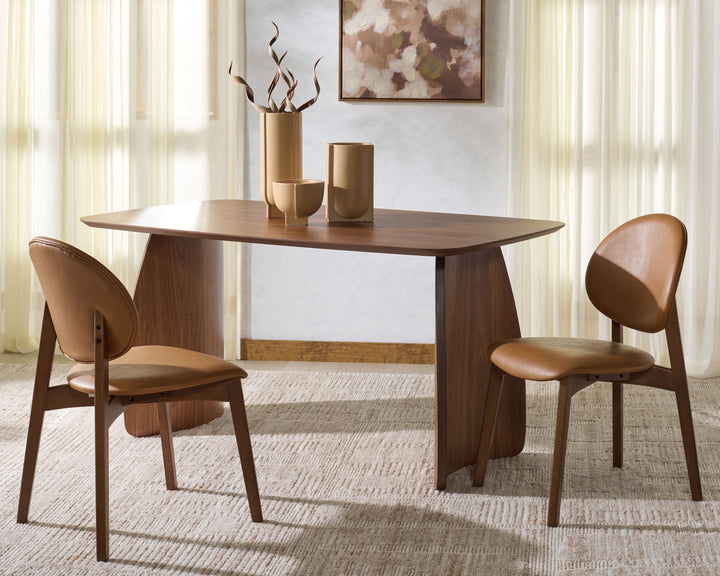 American Home Furniture Safavieh Couture Kayleen Wood And Vegan Leather Dining Chair