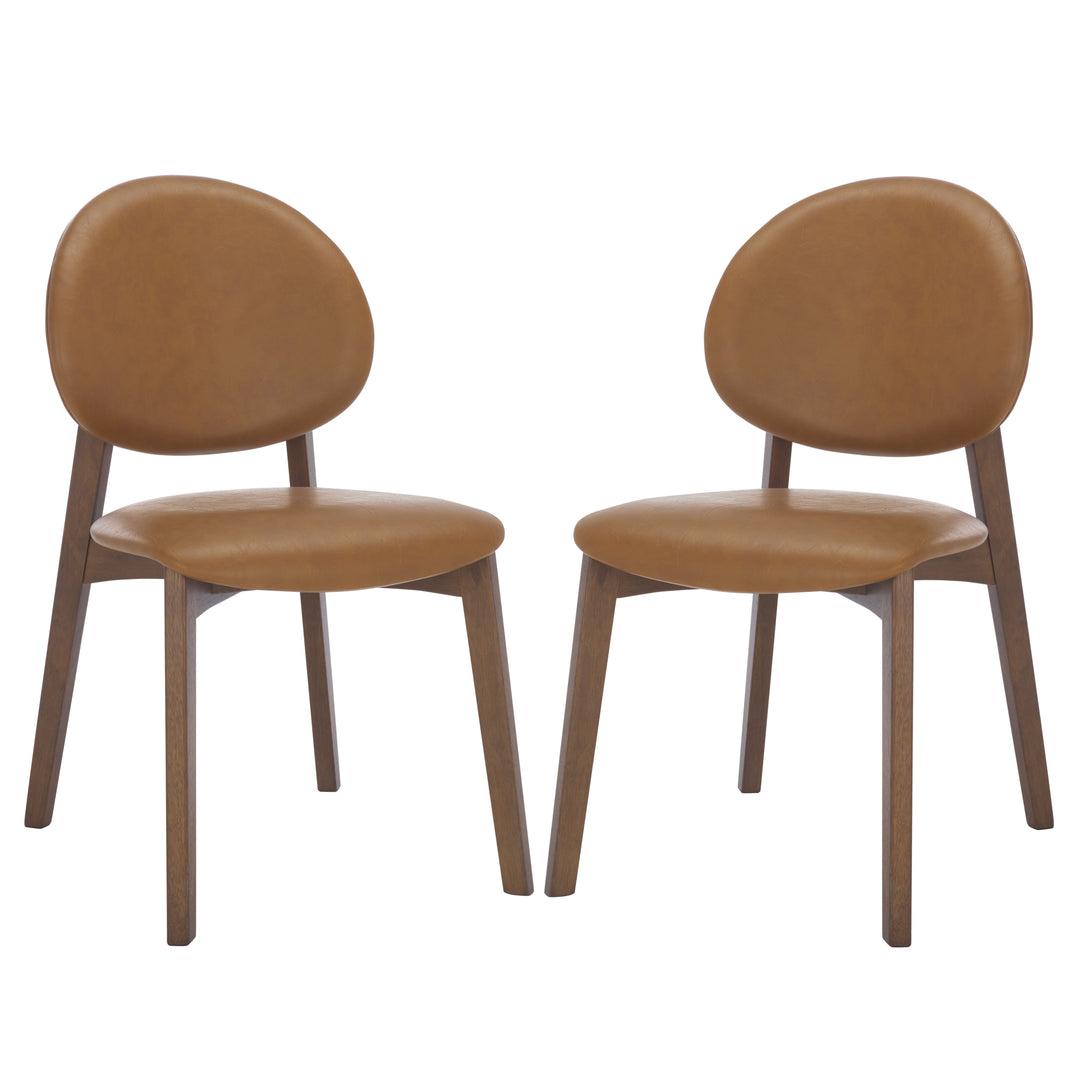 American Home Furniture Safavieh Couture Kayleen Wood And Vegan Leather Dining Chair