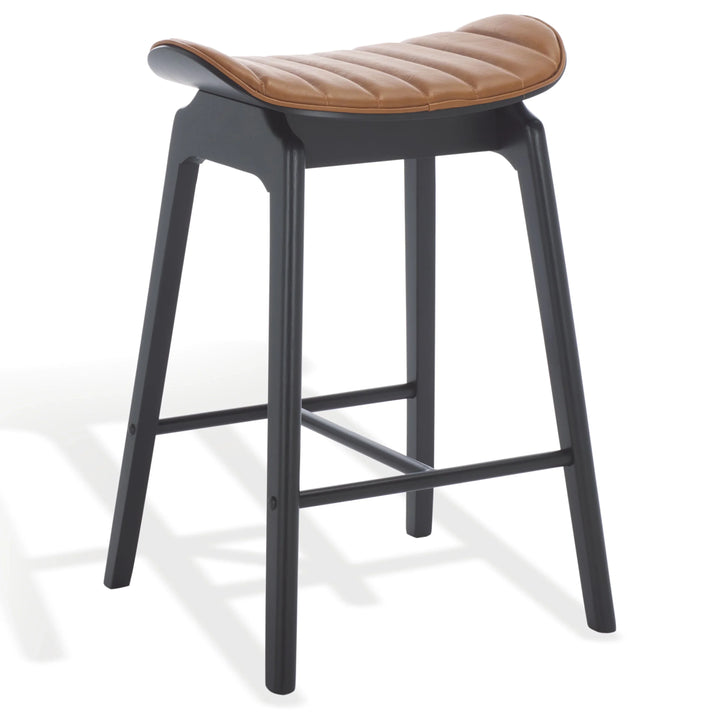 Elline Wood And Vegan Leather Counter Stool - Set of 2 - AmericanHomeFurniture