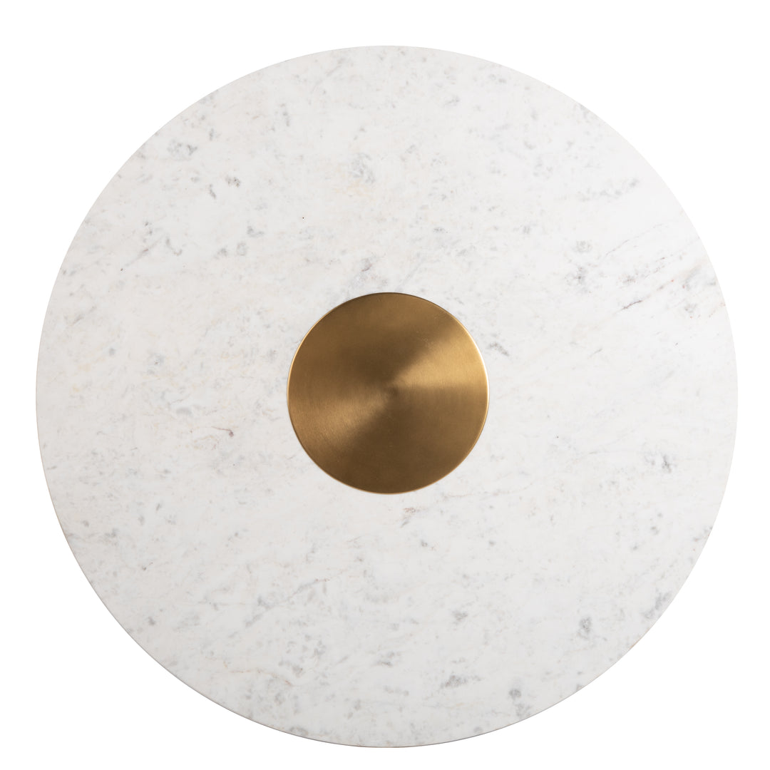 American Home Furniture Safavieh Couture Gwen 40" Pedestal Marble Dining Table/ Gold/ White