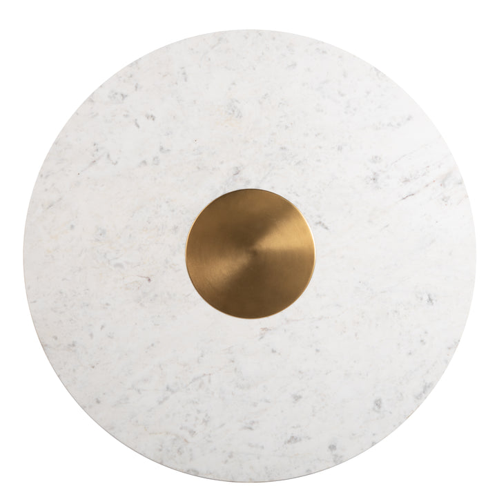 American Home Furniture Safavieh Couture Gwen 40" Pedestal Marble Dining Table/ Gold/ White