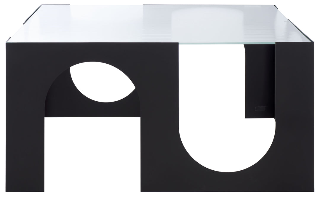 American Home Furniture Safavieh Couture Brayberry Glass Top Metal Coffee Table