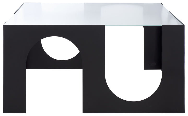 American Home Furniture Safavieh Couture Brayberry Glass Top Metal Coffee Table