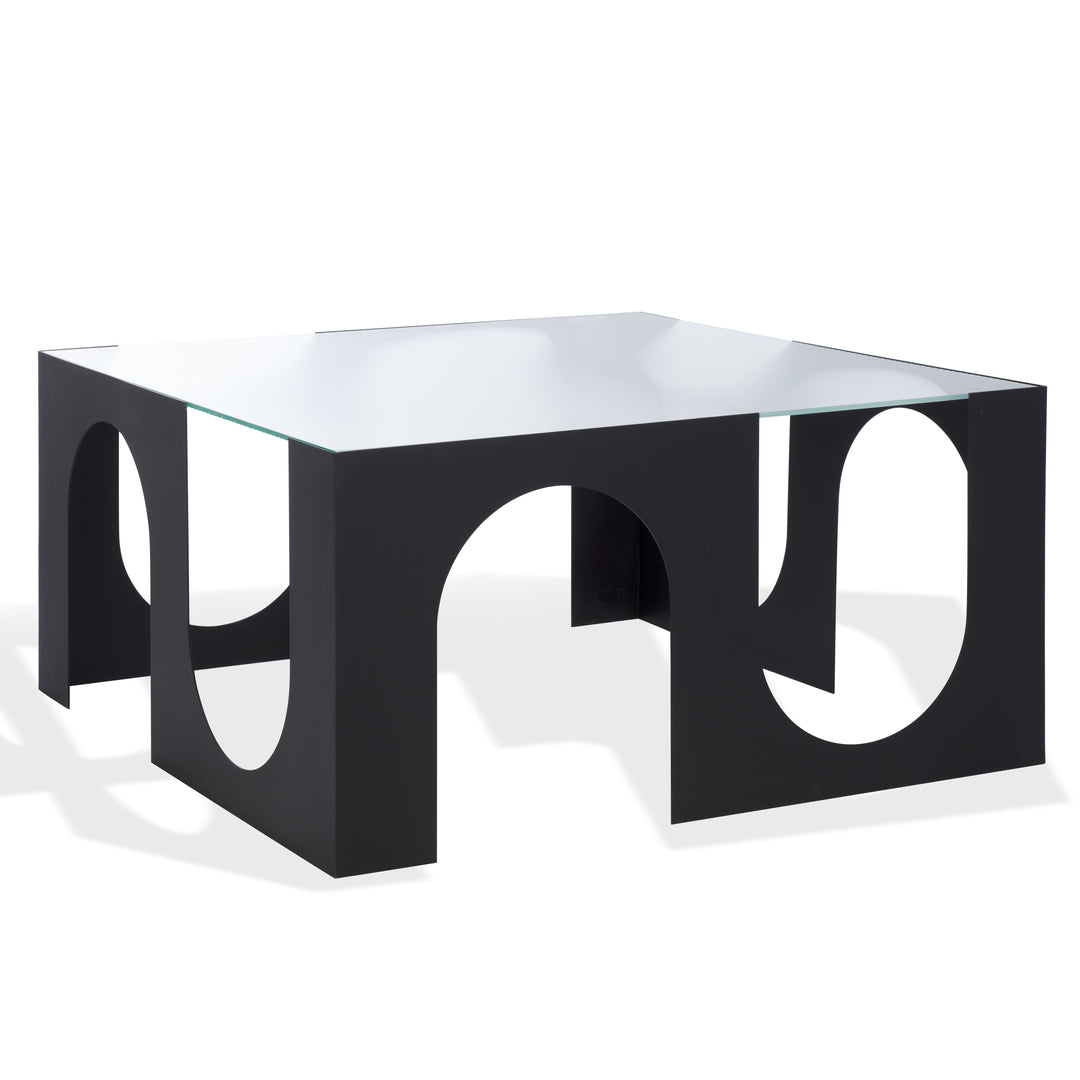 American Home Furniture Safavieh Couture Brayberry Glass Top Metal Coffee Table