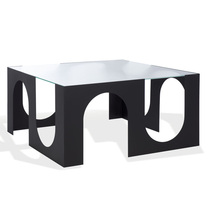 American Home Furniture Safavieh Couture Brayberry Glass Top Metal Coffee Table