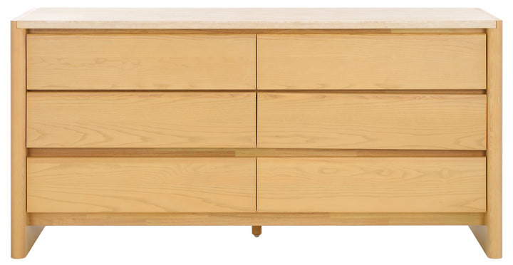 American Home Furniture Safavieh Couture Bellarose Travertine Dresser