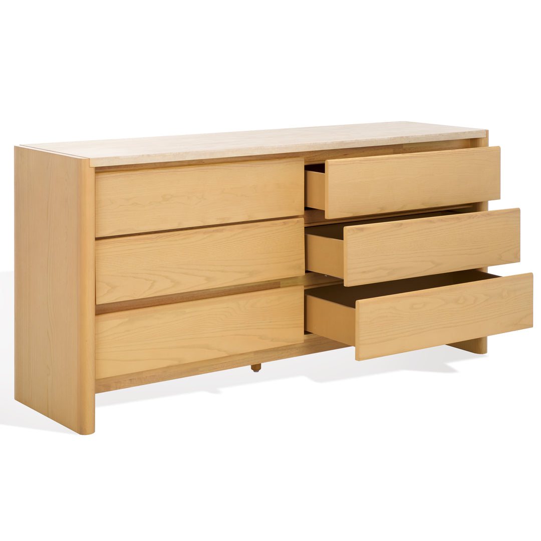 American Home Furniture Safavieh Couture Bellarose Travertine Dresser