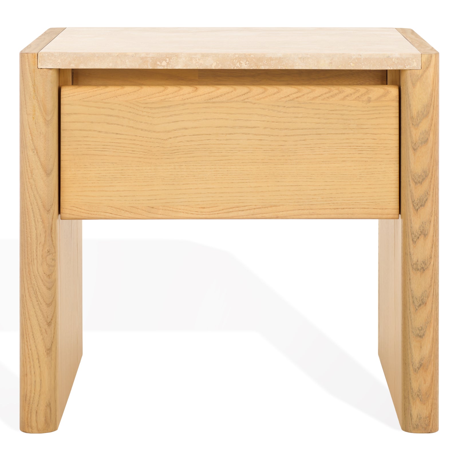 American Home Furniture Safavieh Couture Bellarose Travertine Nightstand