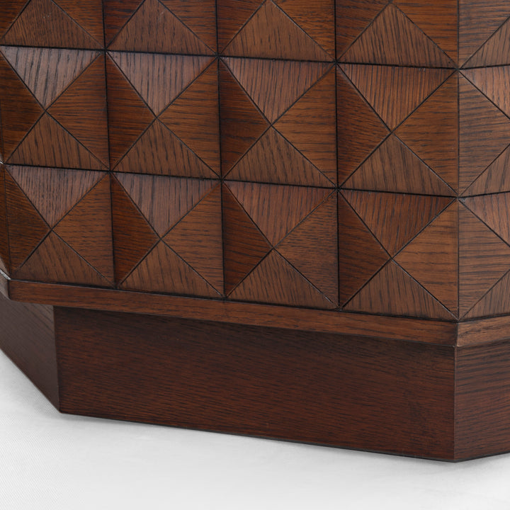 34.1"W x 34.1"D x 18"H / Walnut