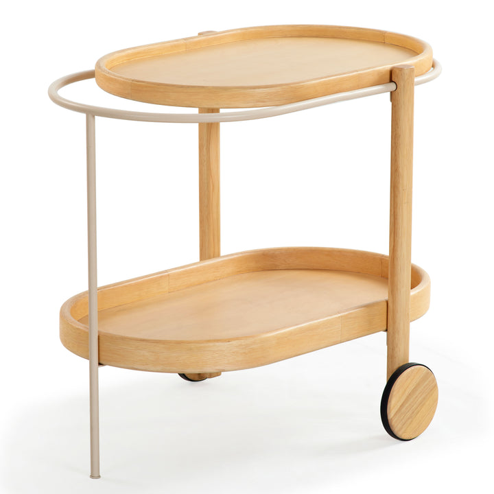 American Home Furniture Safavieh Couture Trianna Wood Oval 2 Shelf Bar Cart