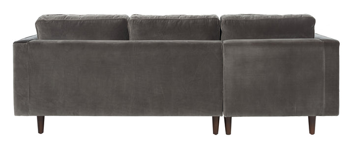 American Home Furniture Safavieh Couture Pepper Tufted Velvet Sectional/ Dark Grey