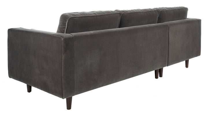 American Home Furniture Safavieh Couture Pepper Tufted Velvet Sectional/ Dark Grey