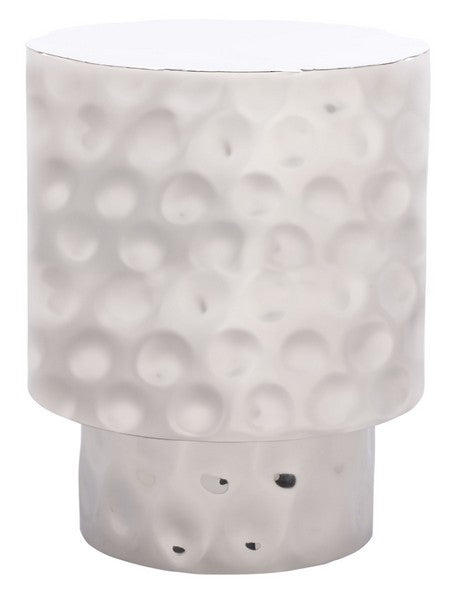 Janalee Hammered Steel Accent Table