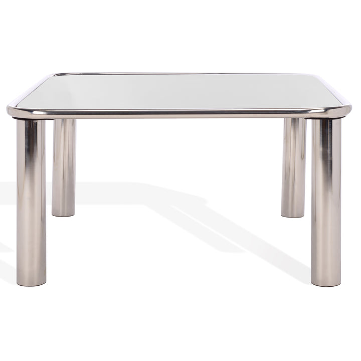 American Home Furniture Safavieh Couture Elizanette Stainless Steel Square Coffee Table