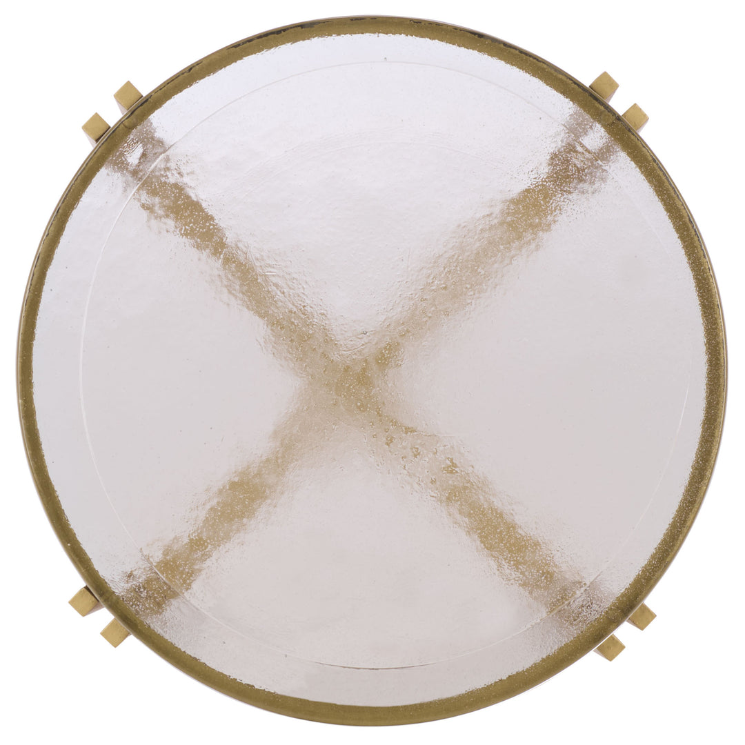 American Home Furniture Safavieh Couture Levitt Cast Glass Top Accent Table