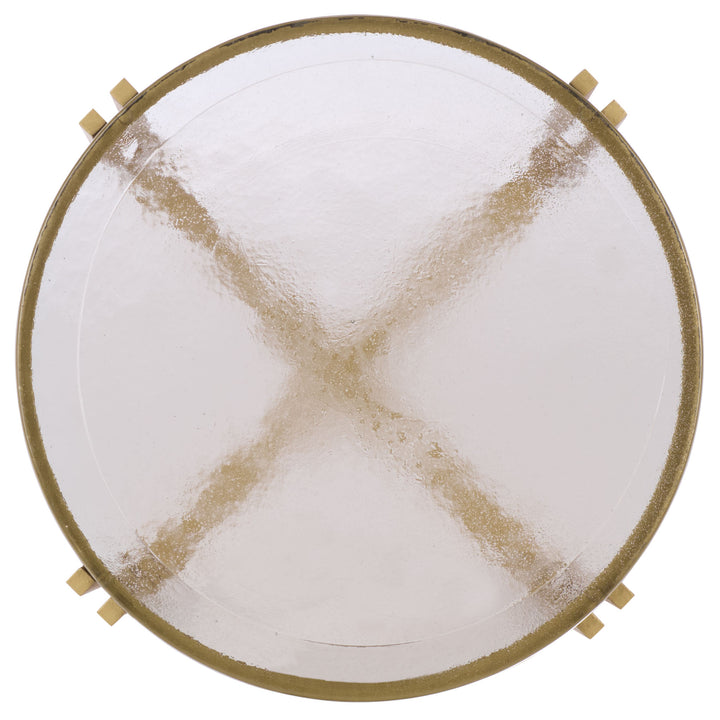 American Home Furniture Safavieh Couture Levitt Cast Glass Top Accent Table