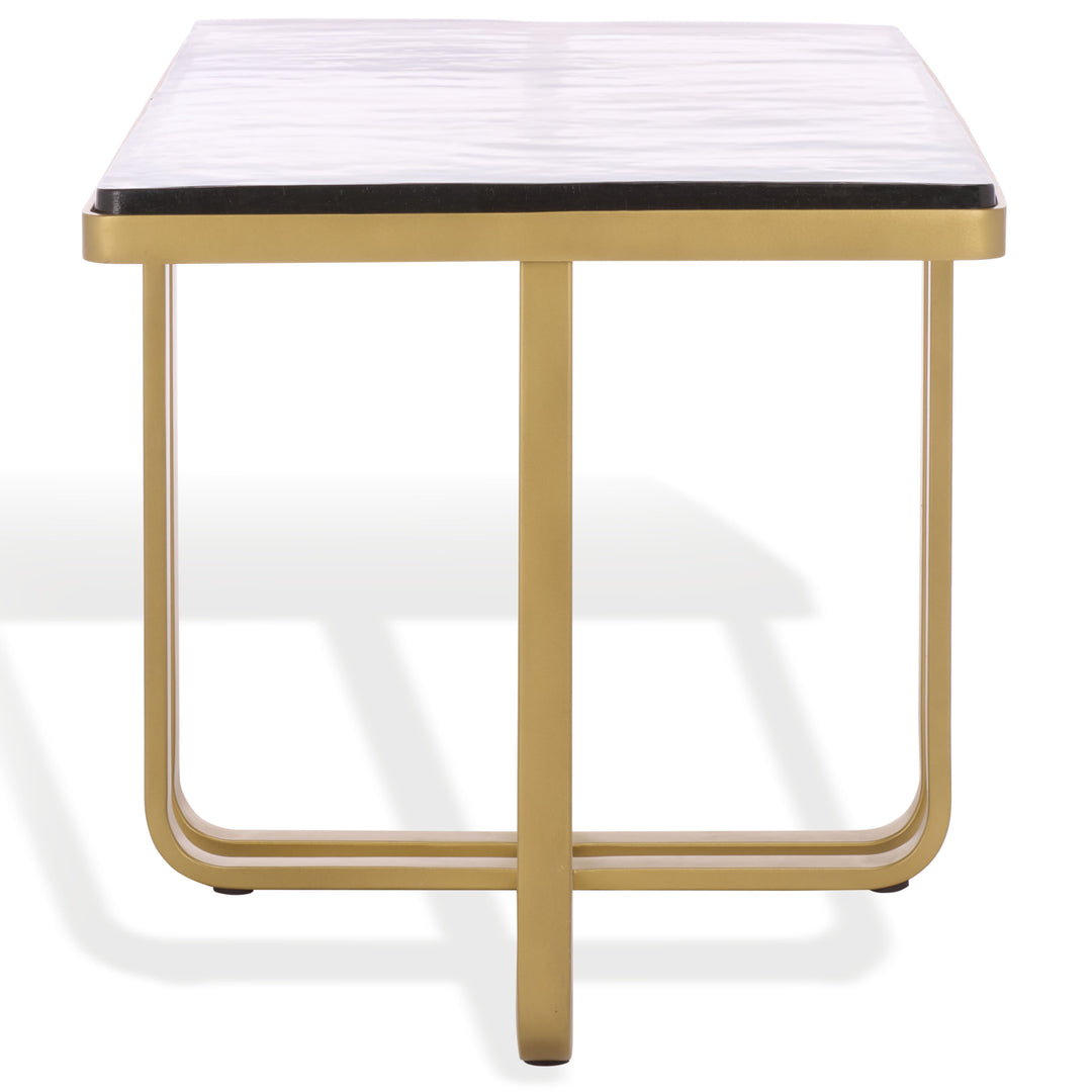 American Home Furniture Safavieh Couture Dominic Cast Glass Top Coffee Table