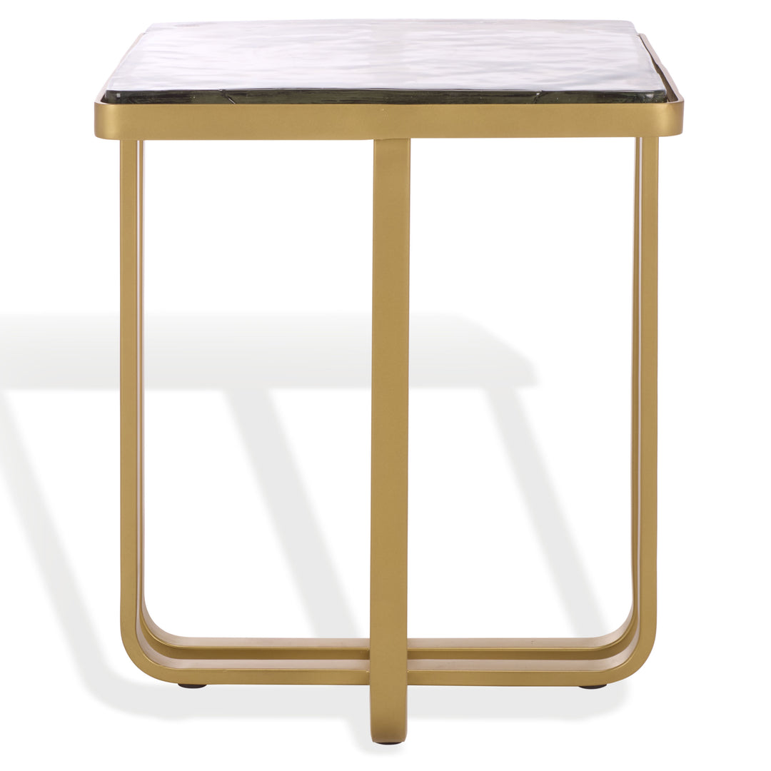 American Home Furniture Safavieh Couture Dominic Cast Glass Top Accent Table