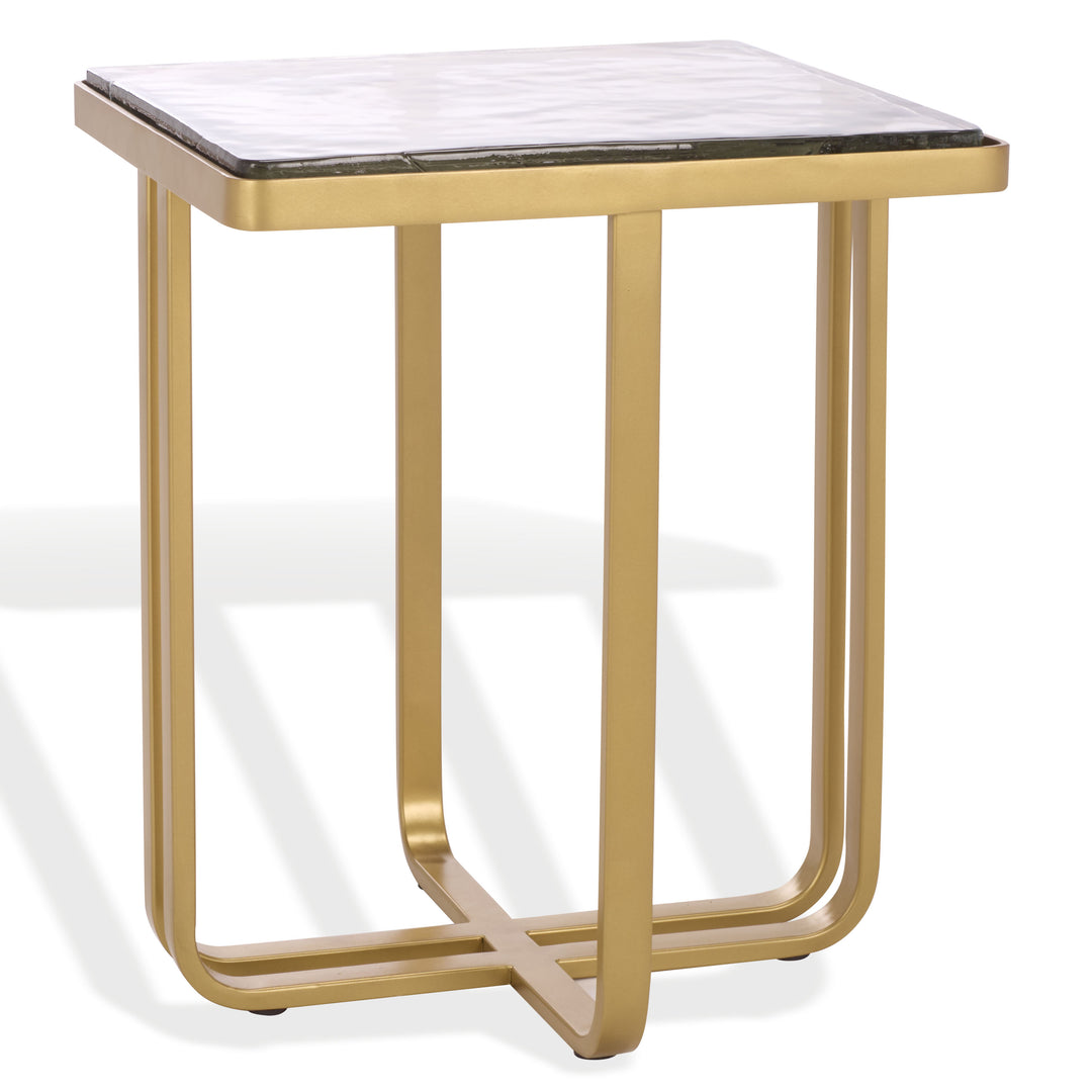 American Home Furniture Safavieh Couture Dominic Cast Glass Top Accent Table