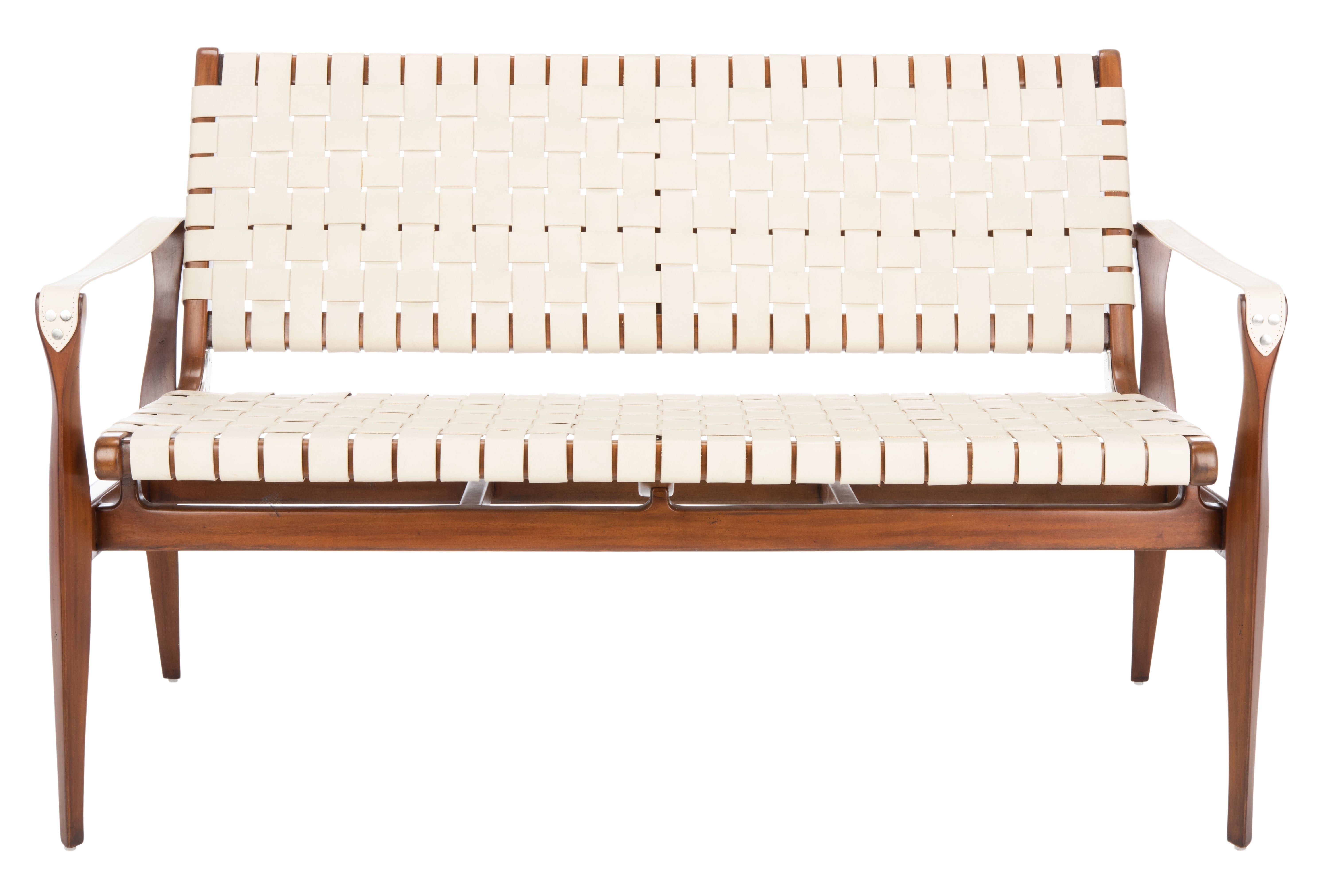 Safavieh Couture Dilan Leather Loveseat - Thumbnail 3