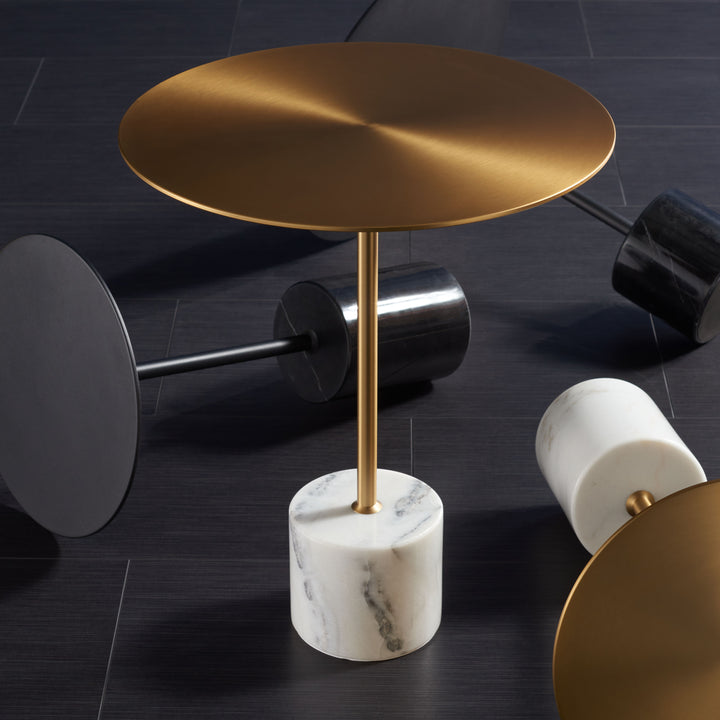 American Home Furniture Safavieh Couture Caryl Marble Base Round Side Table