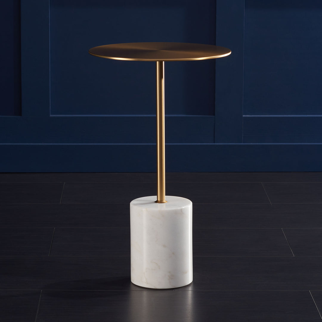 12.6"W x 12.6"D x 20.5"H / Antique Brass/White