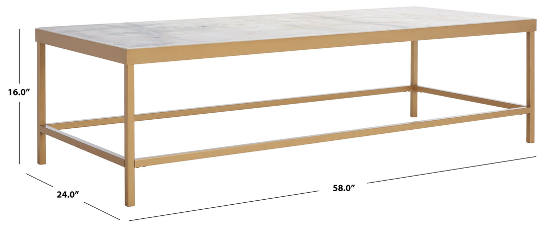 WHITE / BRASS / 58" x 24" x 16"