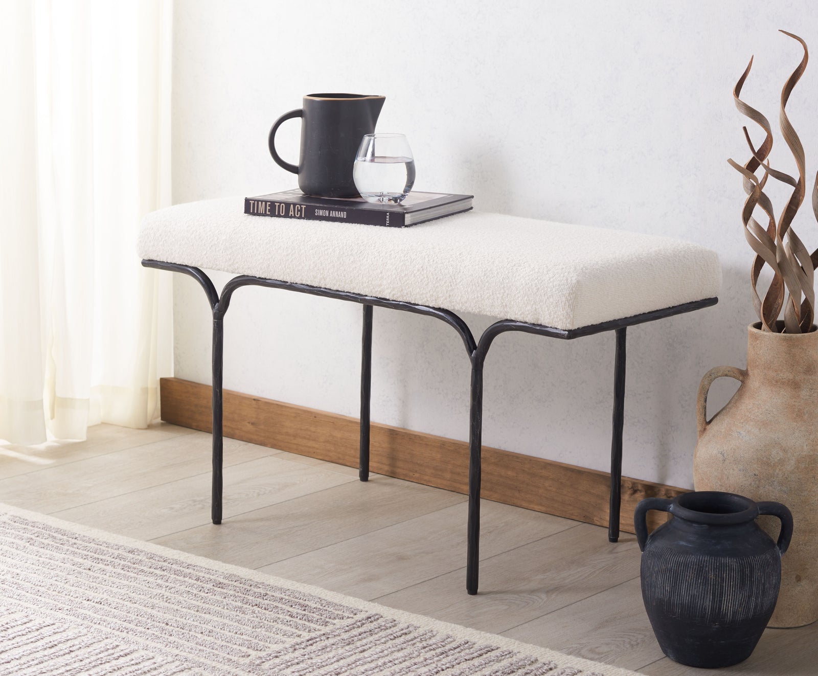 Safavieh Couture Marvin Boucle 36" Bench