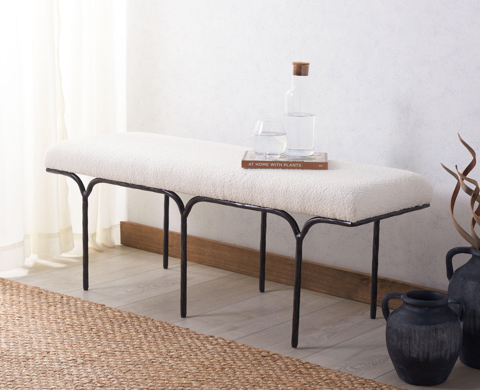 Safavieh Couture Marvin Boucle 48" Bench BENCHES