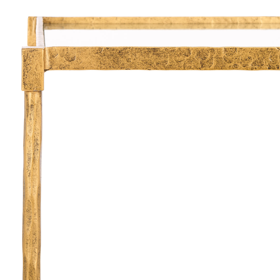 30.7"W x 18.1"D x 30.4"H / Brass/Clear