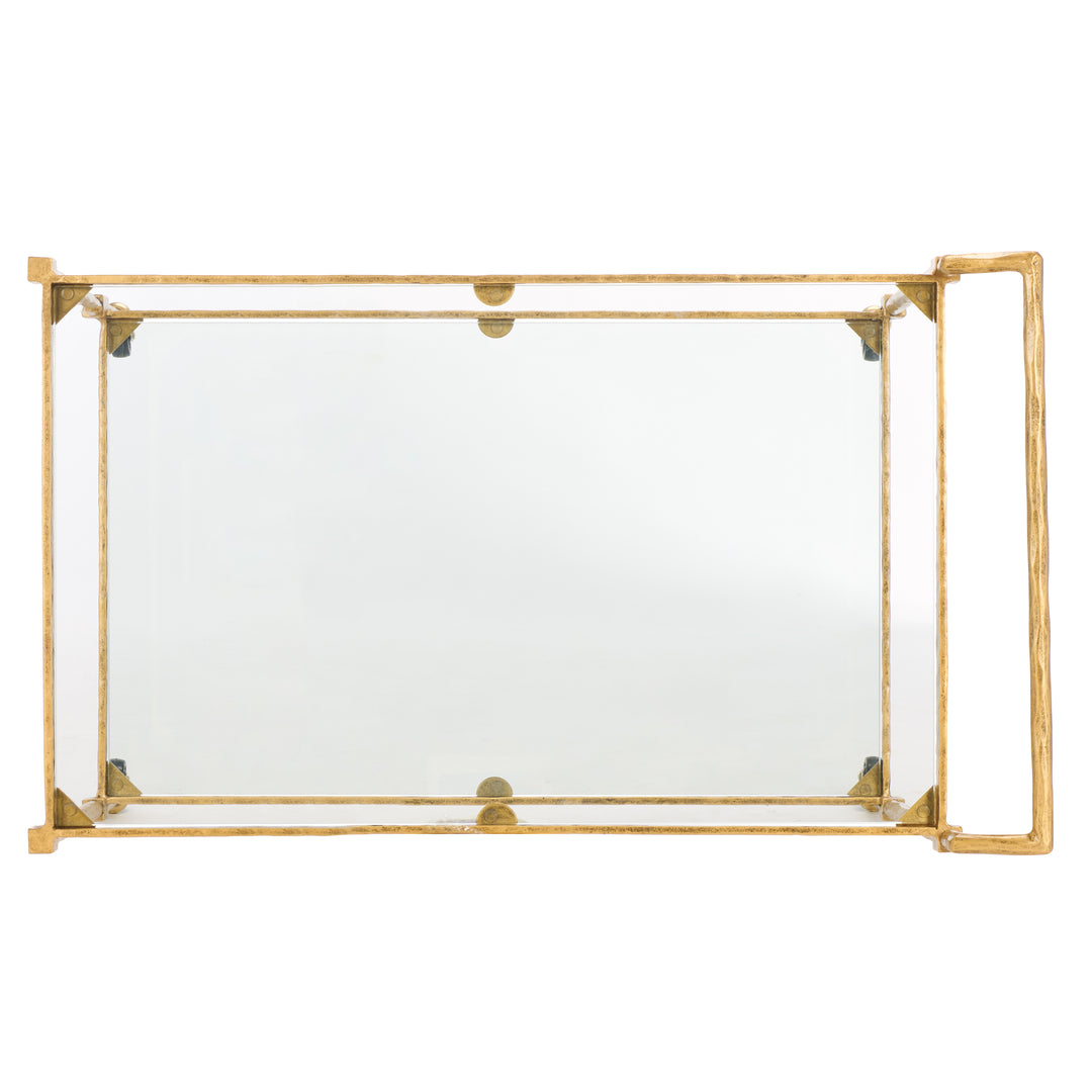 30.7"W x 18.1"D x 30.4"H / Brass/Clear