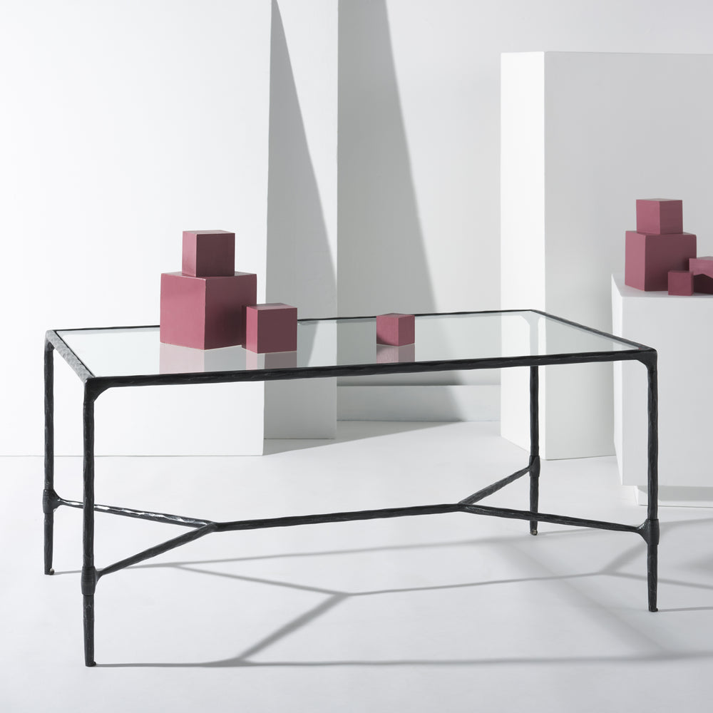 American Home Furniture Safavieh Couture Isabellina Metal And Glass Coffee Table