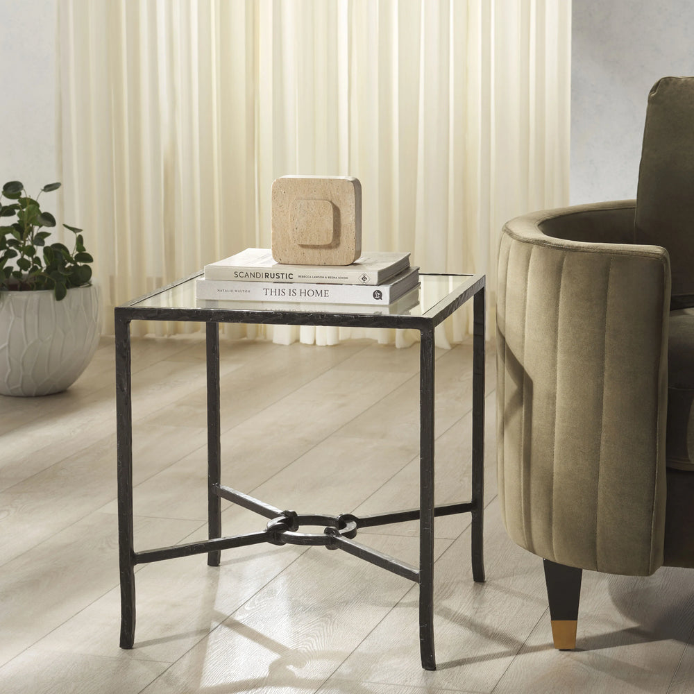 Tauri Forged Metal Square Accent Table - AmericanHomeFurniture