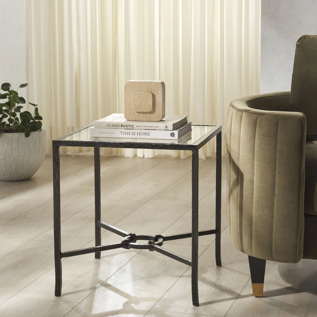 Tauri Forged Metal Square Accent Table - AmericanHomeFurniture