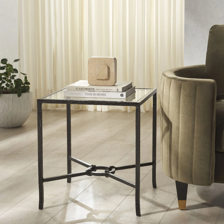 Tauri Forged Metal Square Accent Table - AmericanHomeFurniture