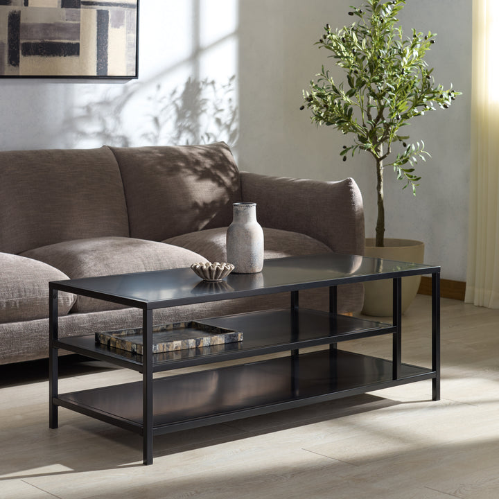 American Home Furniture Safavieh Couture Hodge Metal 3 Shelf Coffee Table