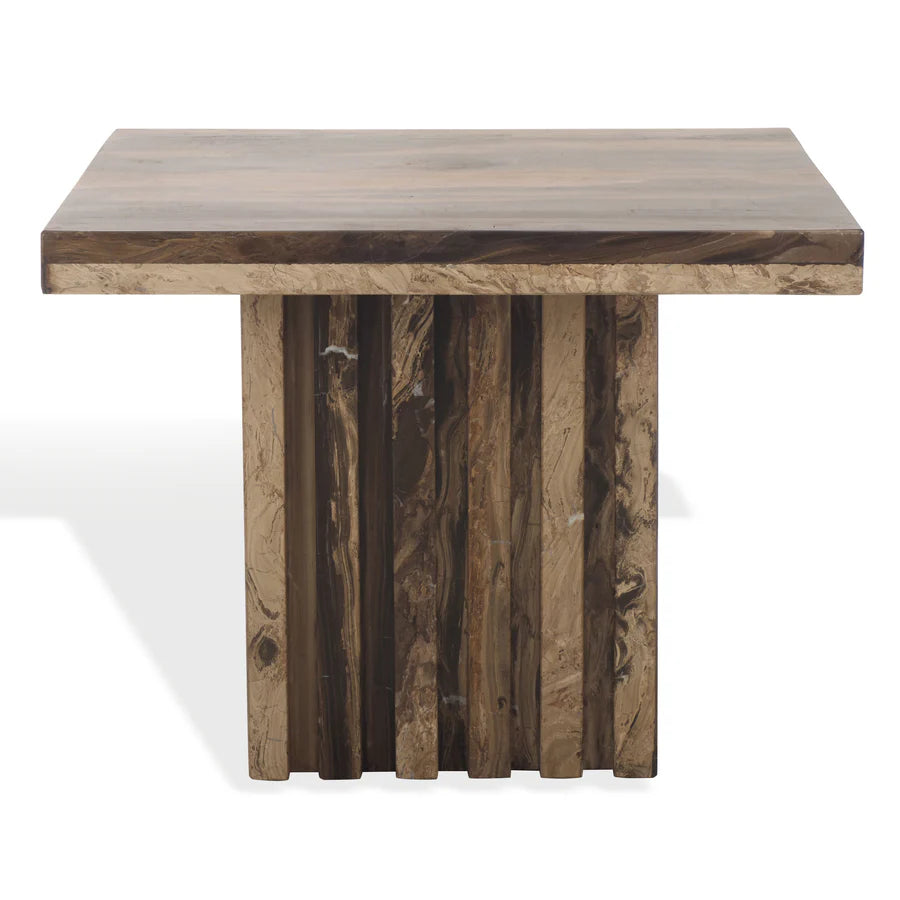 Olivia Tall Square Marble Accent Table