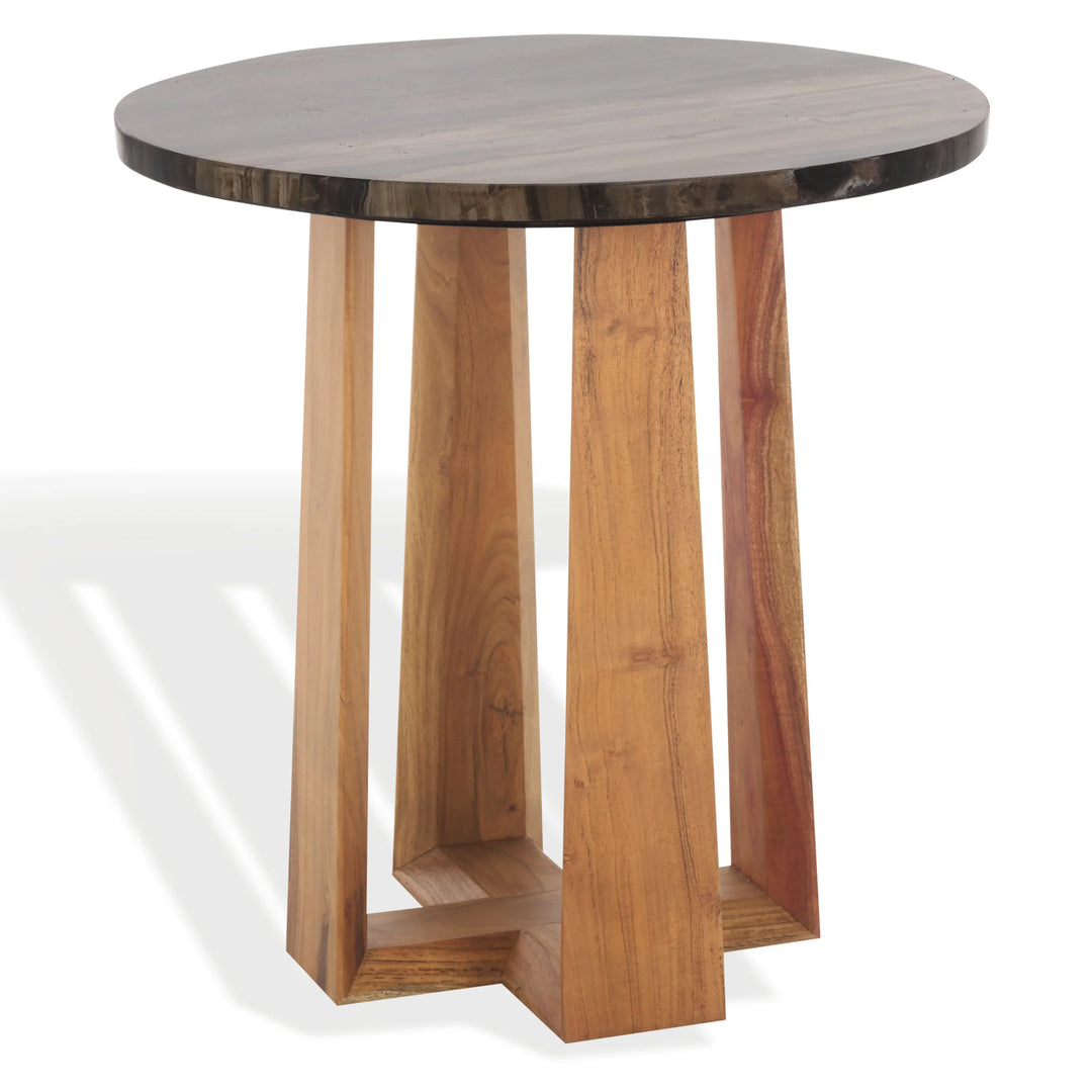 Trenton Round Marble Top Accent Table - AmericanHomeFurniture